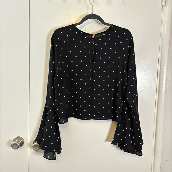 Forever 21 Black Top with White Dots Size XL - Picture 7 of 10
